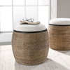 Island Straw Accent Stool, Low Stool by Uttermost, 19.5" width x 20.25" height x 19.5" depth thumbnail 5