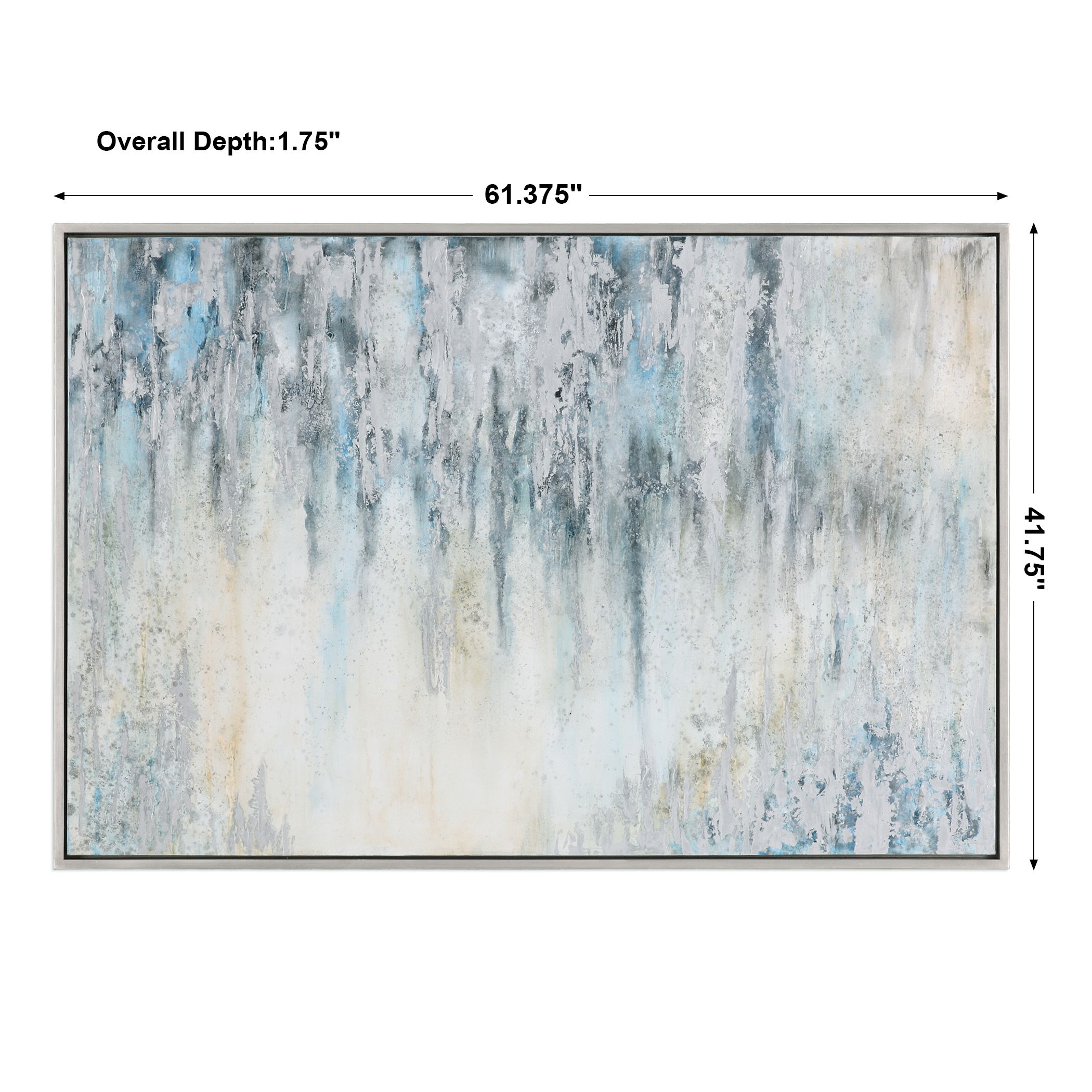 Overcast Abstract Art, Painting by Uttermost, 61.37" width x 41.75" height x 1.75" depth View 3