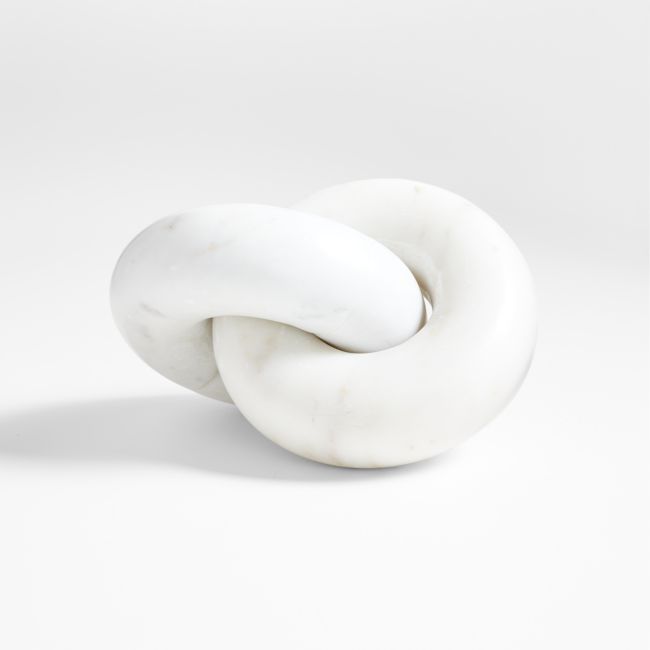 Online Designer Combined Living/Dining White Marble Knot 9" Sculpture