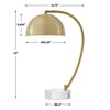 Romani Brass Desk Lamp, by Uttermost, 14.75" width x 22" height x 10" depth thumbnail 3