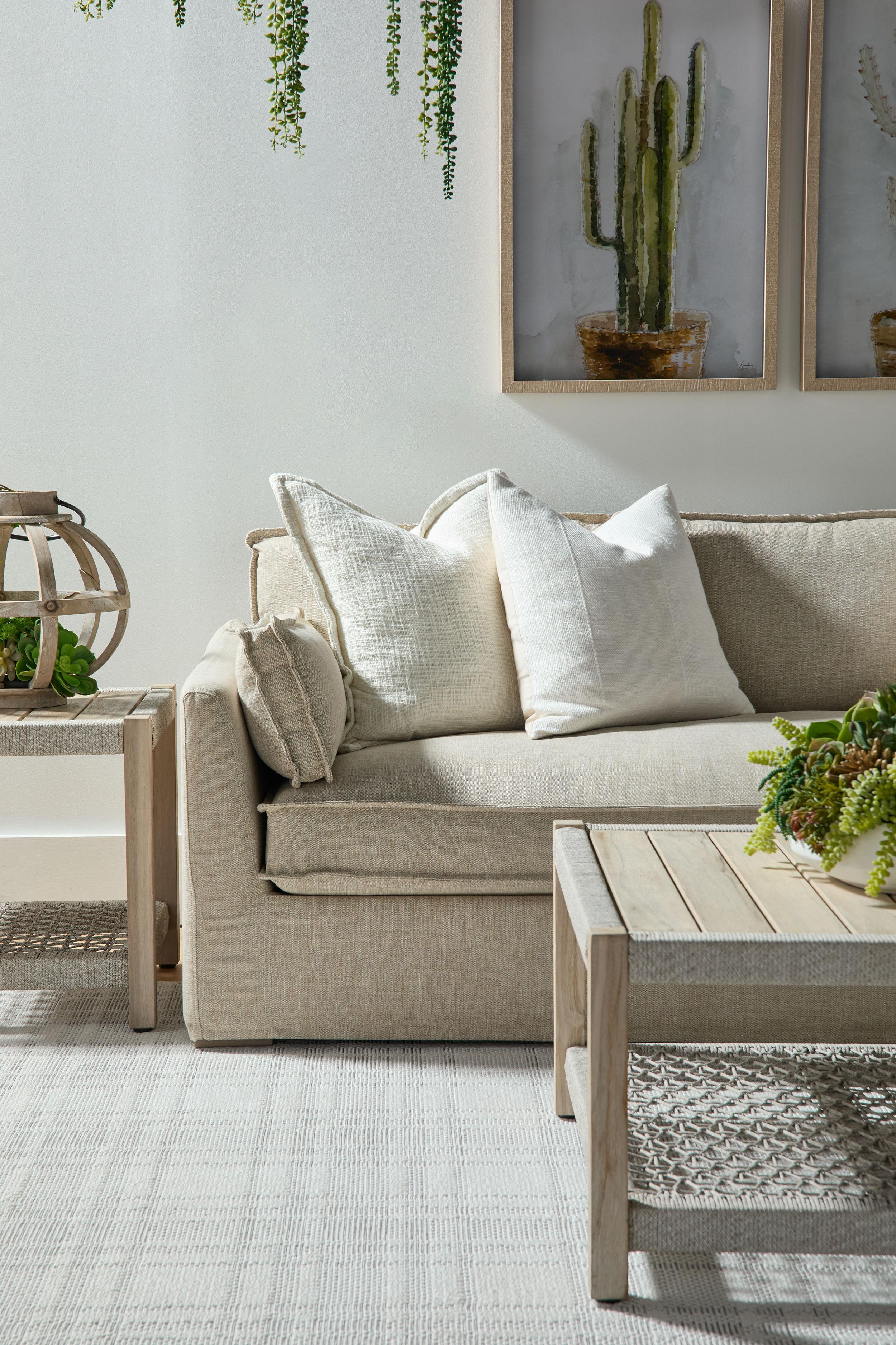 Thea Outdoor 90' Taper Arm Slipcover Sofa, Seating by Essentials for Living, 90" width x 33.5" height x 39" depth View 7