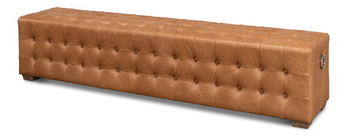 Beam Bench Tufted Leather