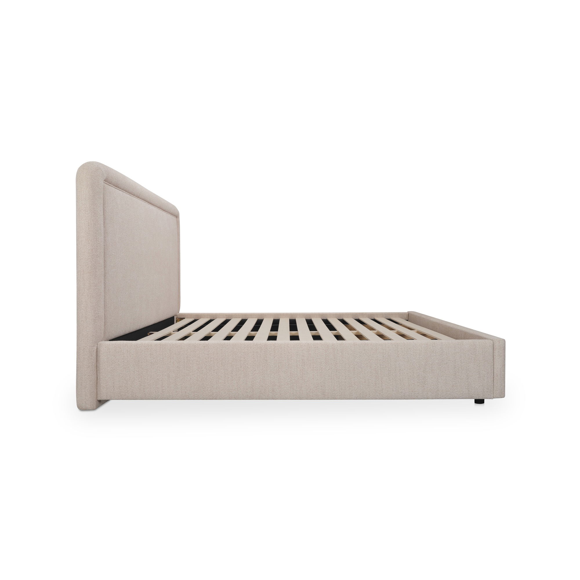 Simon King Storage Bed Flecked Beige, by Moe's Home, 7'6.55" width x 4'3.18" height x 7'4.98" depth View 3