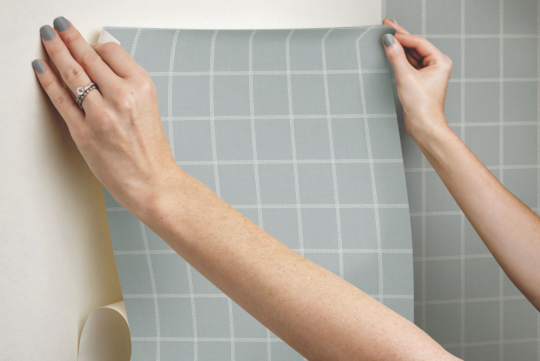 Magnolia Home Sunday Best Grey Peel & Stick Wallpaper large image 