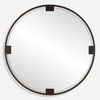 Cornelia Black Round Mirror, by Uttermost, 3'6.5" width x 3'6.5" height x 1.25" depth thumbnail 1
