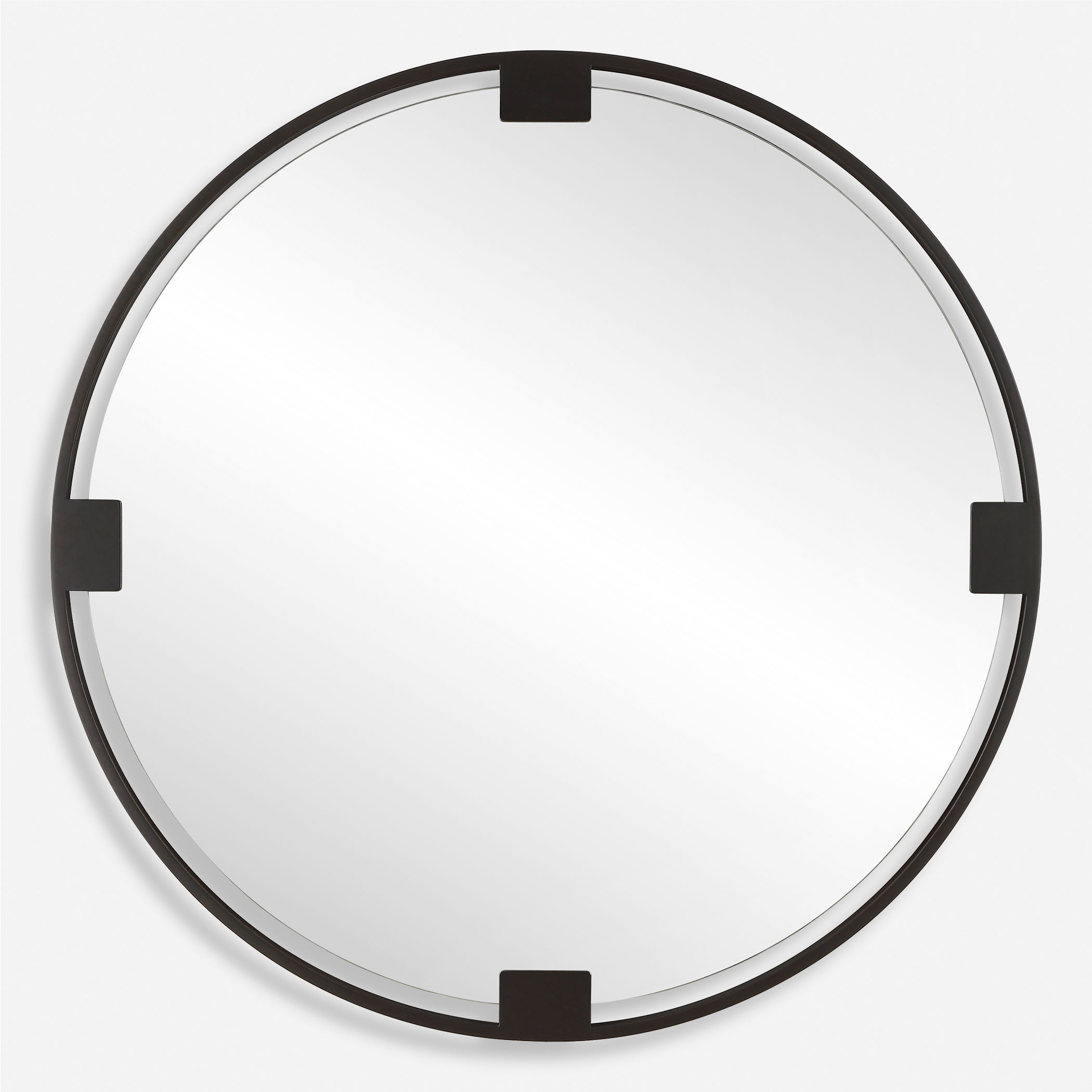 Cornelia Black Round Mirror large image 