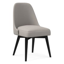 Online Designer Bedroom Mid-Century Office Chair, Performance Velvet, Silver, Dark Bronze