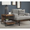 Maddox 30L x 18W x 22H Medium Brown Wood with Black Metal U-shaped End/Side Table thumbnail 3
