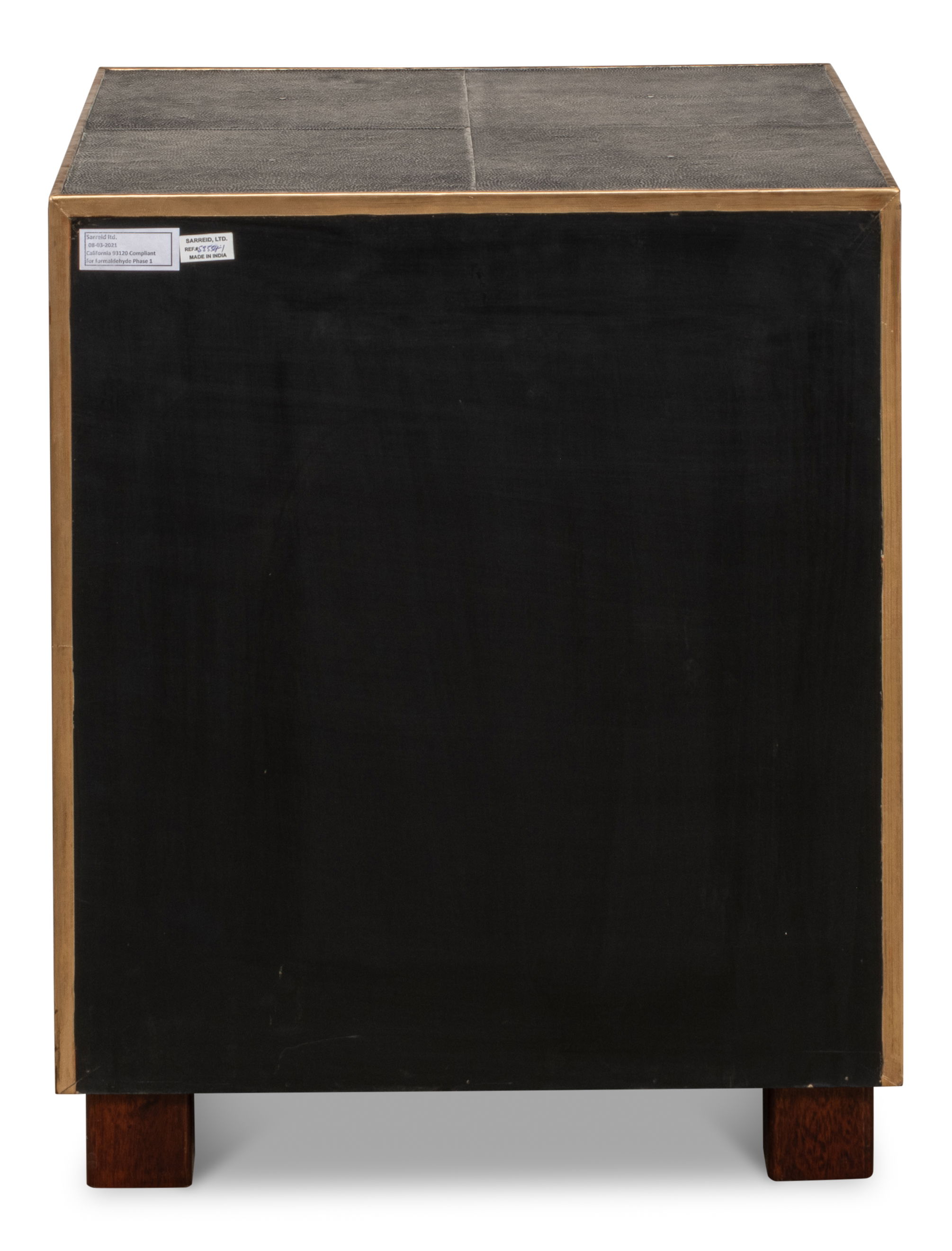 Gideon Shagreen 3 Drawer Side Table, Gry large image 