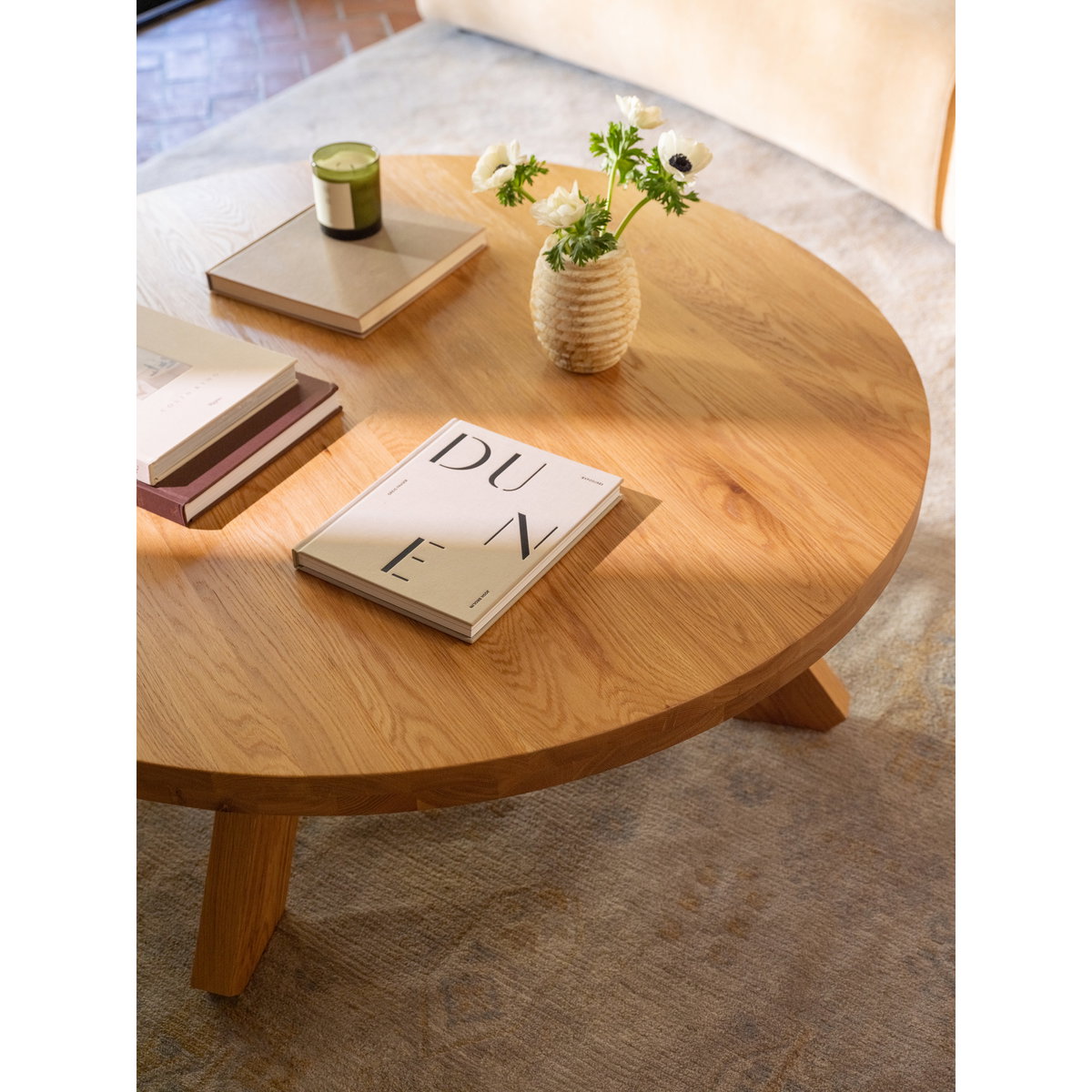 Alden Coffee Table Natural Oak, by Moe's Home, 50" width x 16.5" height x 50" depth View 8