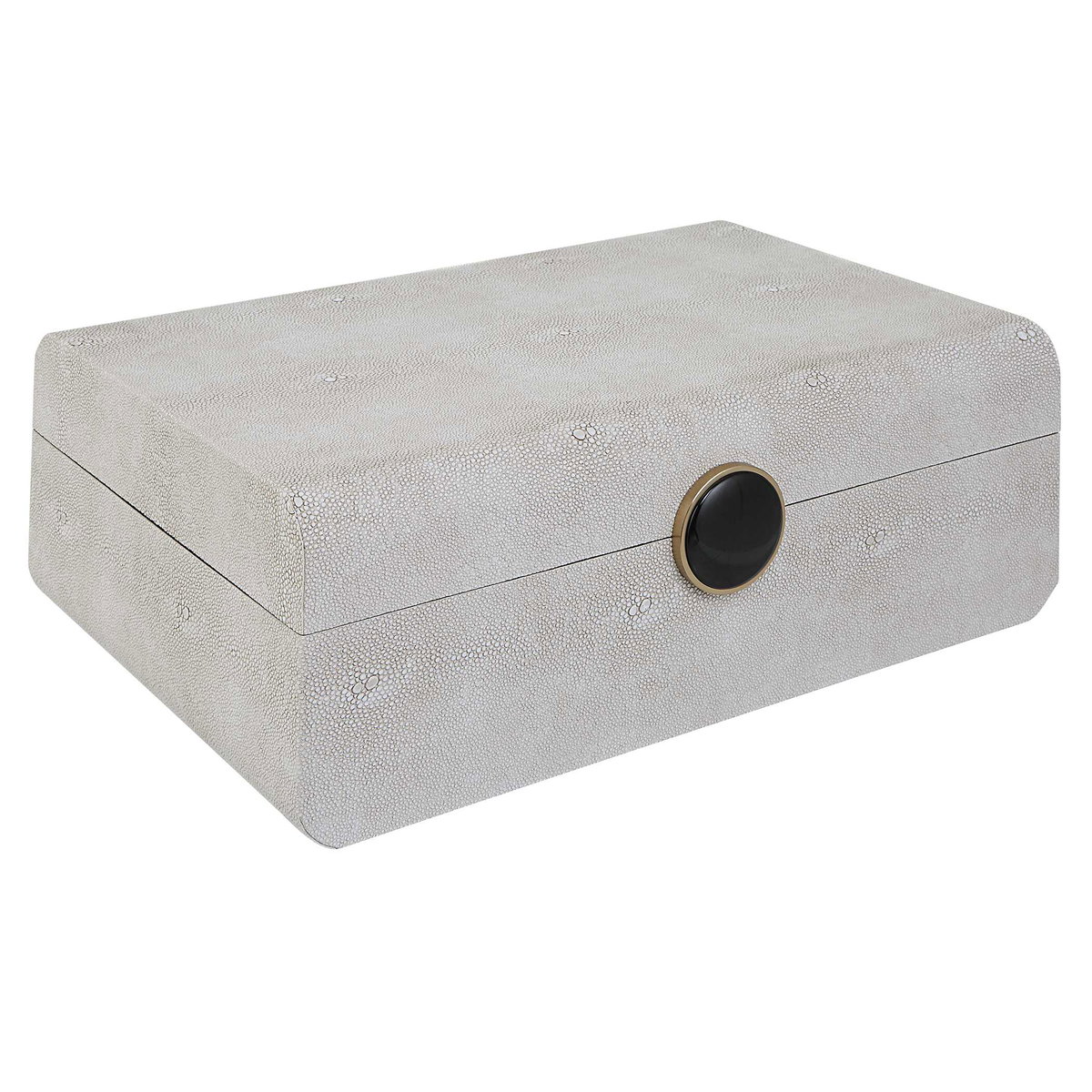 Lalique White Shagreen Box, Boxe by Uttermost, 12.87" width x 4.5" height x 9" depth View 3