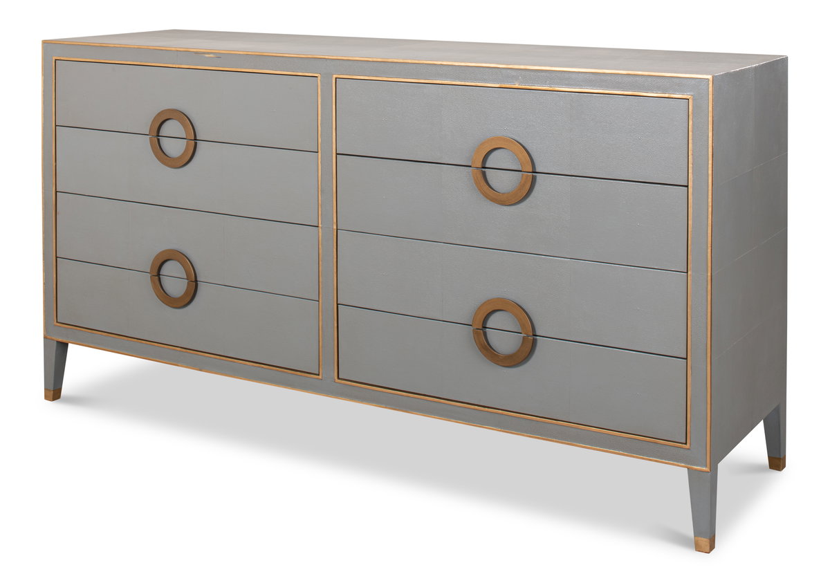 Gabriella Chest Of Drawers  Storm Grey, by Sarreid, 1'10" length x 6'4" width x 3'4" height View 1