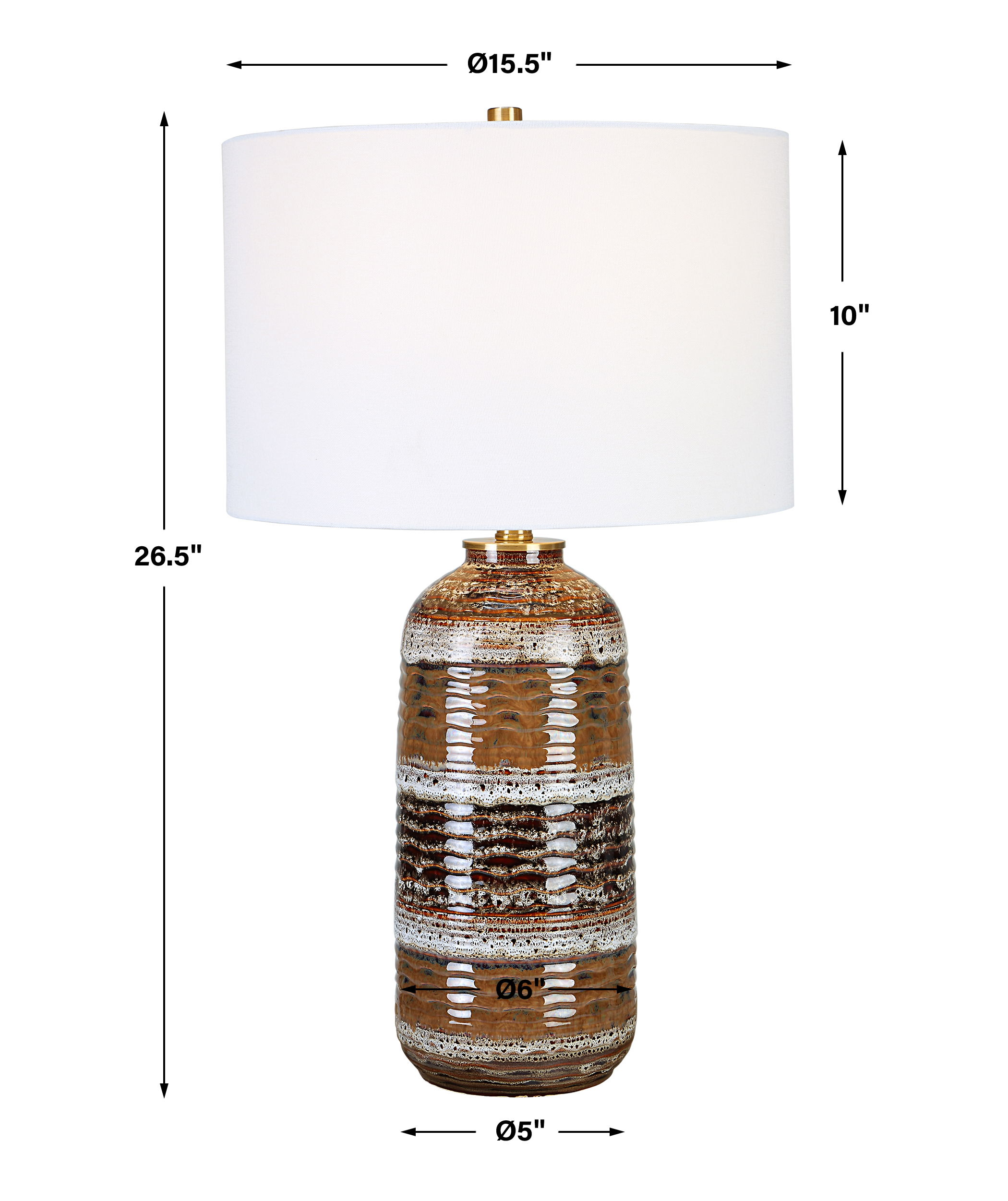 Roan Artesian Table Lamp, by Uttermost, 15.5" width x 26.5" height x 15.5" depth View 3