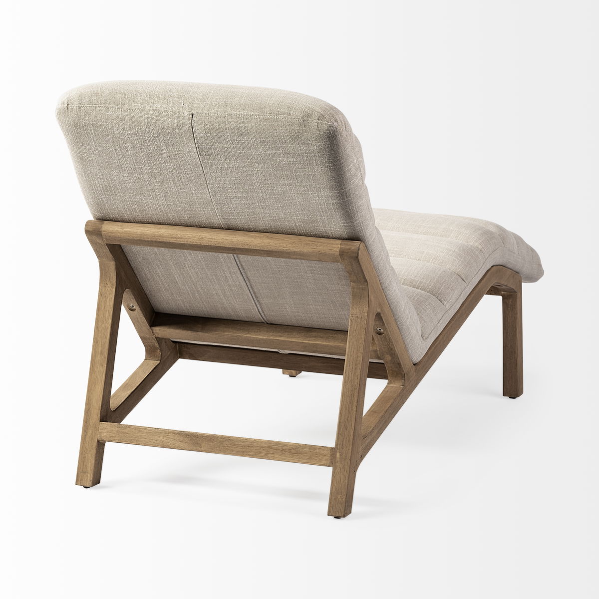 Pierre Beige Fabric Upholstered Armless Chaise Lounge Chair, Chaise Lounges & Daybed by Mercana, 24.41" length x 54.33" width x 33.46" height View 9