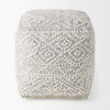 Farida 6.0L x 16.0W x 16.0H Light Gray Wool and Polyester Patterned Pouf thumbnail 3
