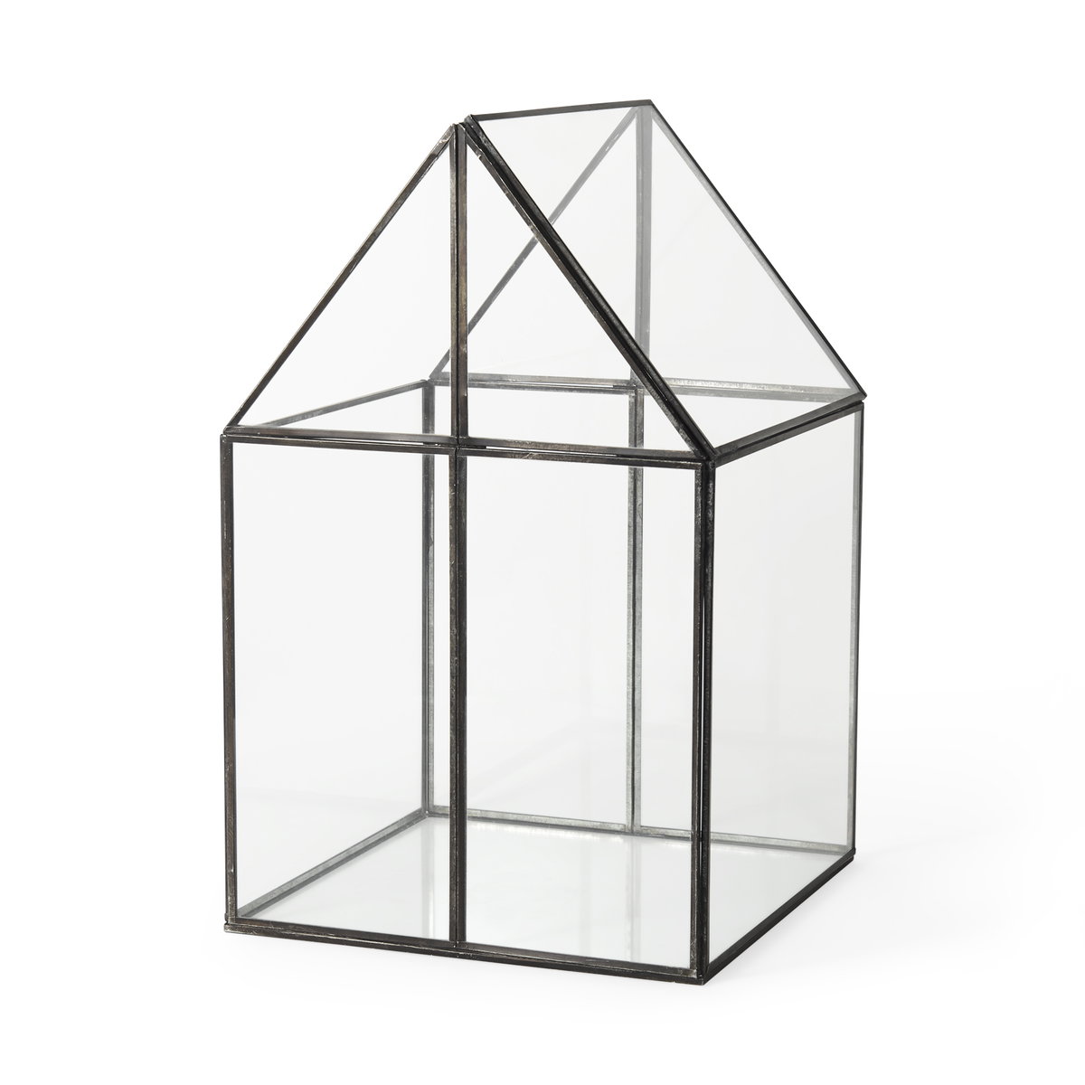 Sikes (Large) 10L x 10W x 16H Hut Terrarium with Glass Base, Boxe by Mercana, 10.04" length x 10.04" width x 16.14" height View 1