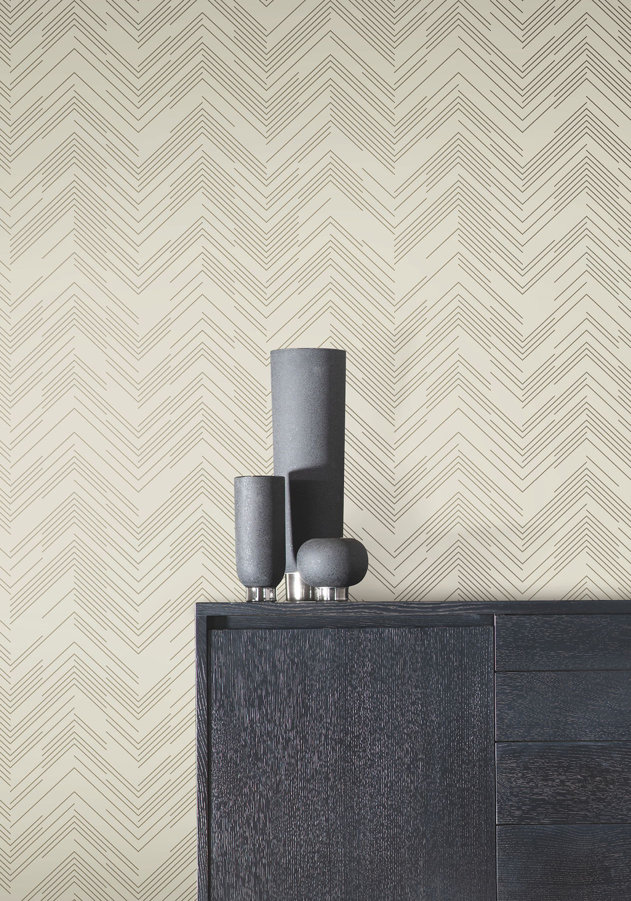 Polished Chevron Cream & Gold Wallpaper large image 