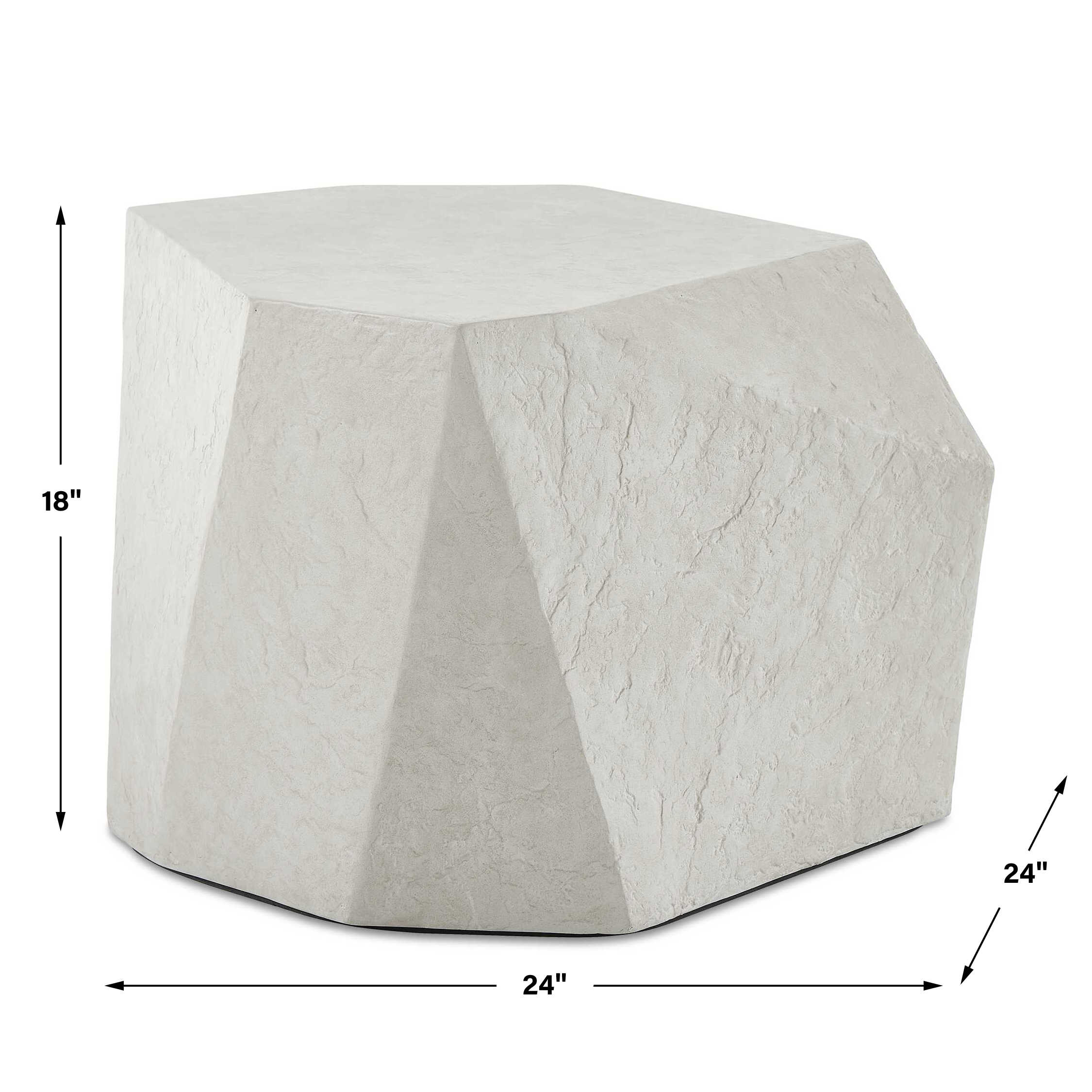 Parra Limestone Outdoor Side Table, Furniture by Uttermost, 24" width x 18" height x 24" depth View 3