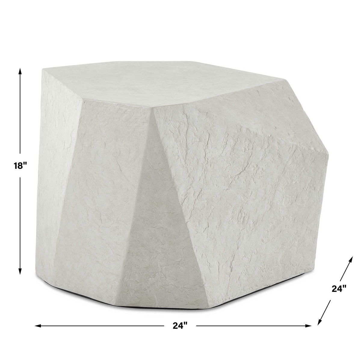 Parra Limestone Outdoor Side Table, Outdoor Table by Uttermost, 2' width x 1'6" height x 2' depth View 3