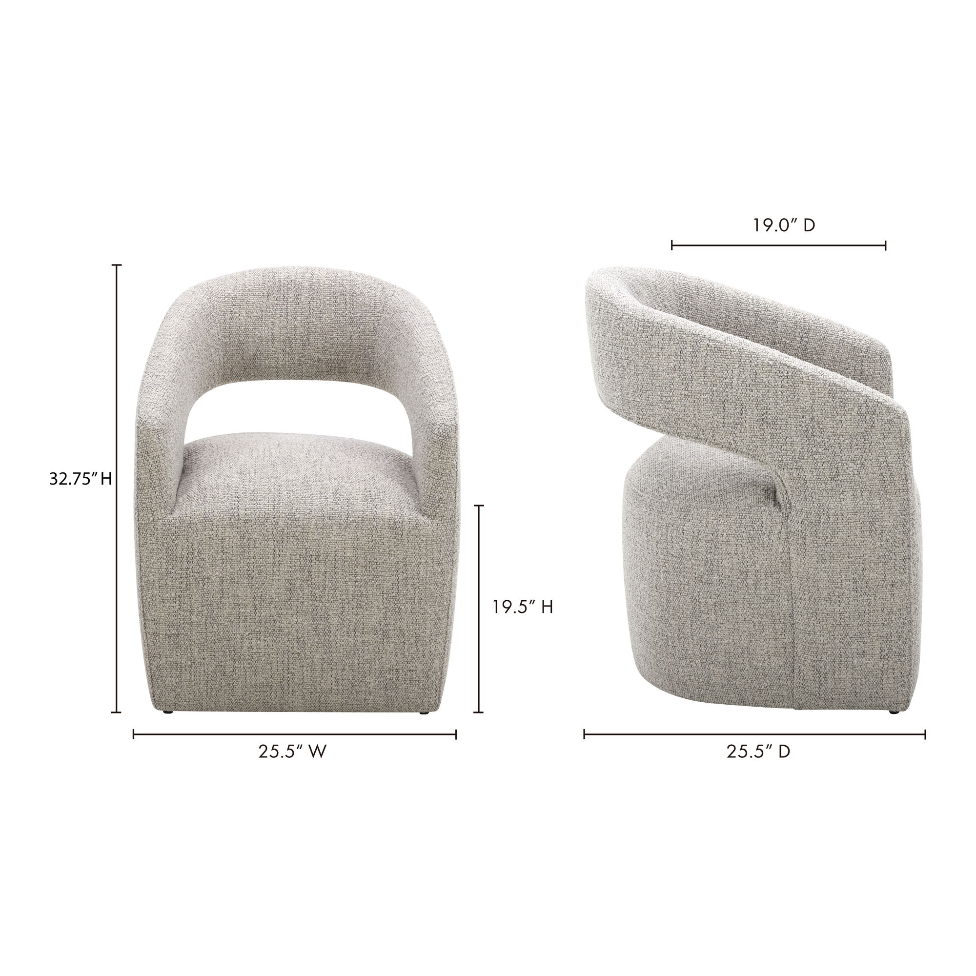 Barrow Rolling Dining Chair Grey Storm large image 