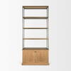 Baron Light Brown Wood with Gunmetal 2-Door Open Shelving Unit, Shelving & Bookcase by Mercana, 41.75" length x 19" width x 90" height thumbnail 4