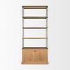 Baron Light Brown Wood with Gunmetal 2-Door Open Shelving Unit thumbnail 3
