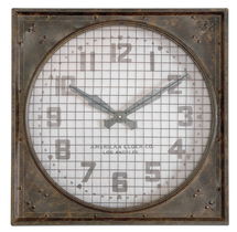 Online Designer Dining Room Warehouse Wall Clock W/ Grill