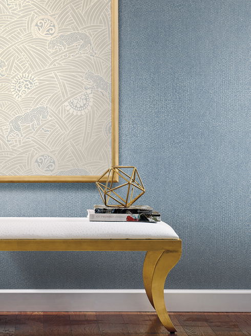 Bantam Tile Blue Wallpaper