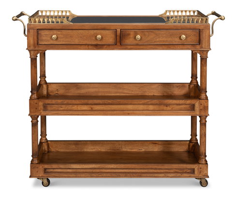 Capital Serving Cart Fruitwood Finish