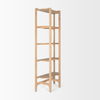 Taylin Light Brown Solid Wood Open Bookshelf, Shelving & Bookcase by Mercana, 33" length x 14" width x 83" height thumbnail 8