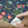 Heirloom Floral Navy Peel & Stick Wallpaper, by York Wall, 20' length x 1'8.5" width x 0.02" depth thumbnail 7