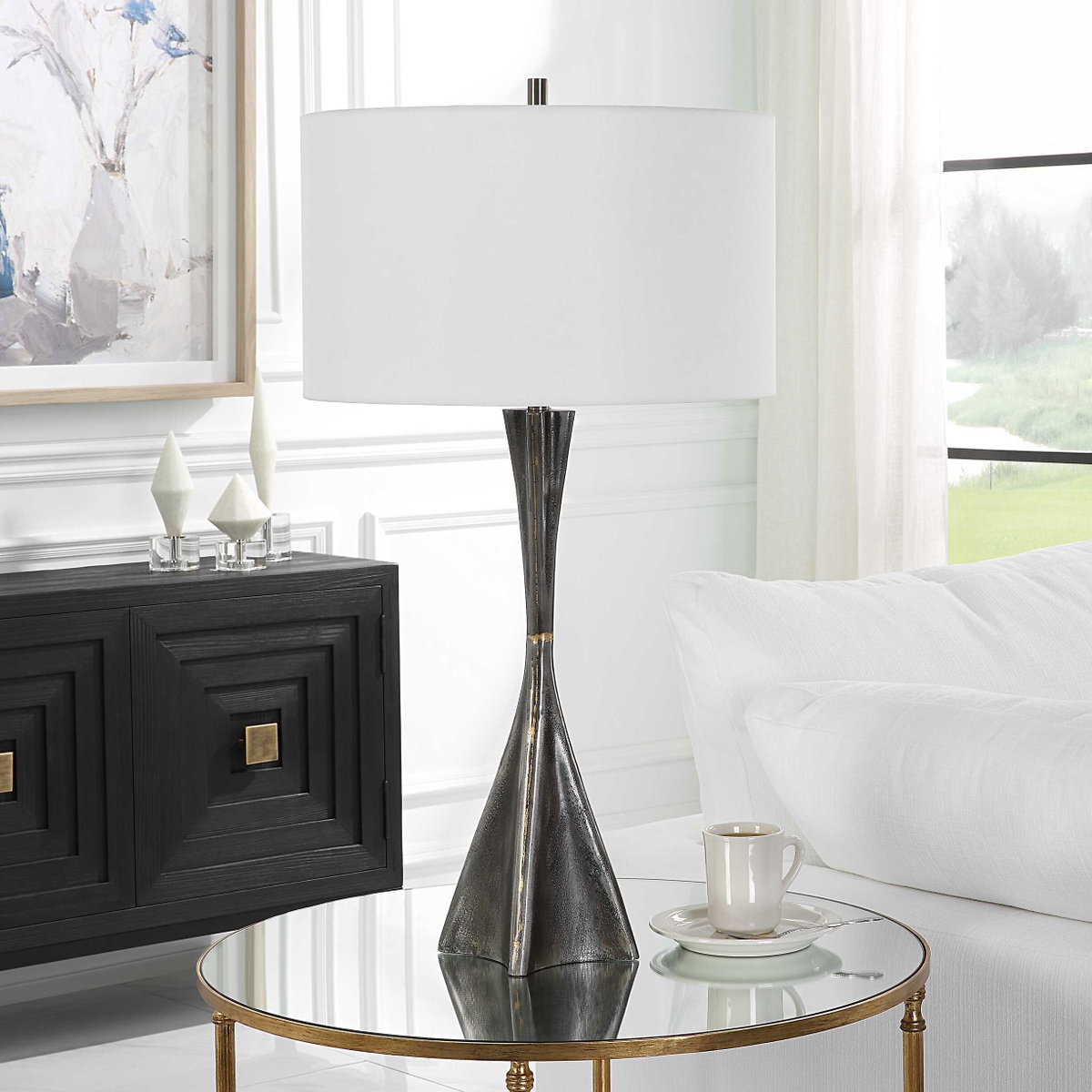 Keiron Industrial Table Lamp, by Uttermost, 1'5" width x 2'8" height x 1'5" depth View 4