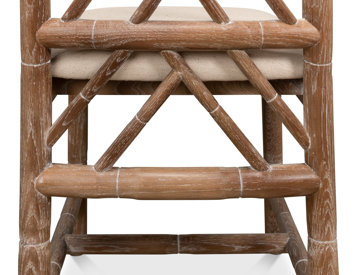 Brighton Bamboo Side Chair, by Sarreid, 1'10" length x 1'5" width x 3'3" height View 8