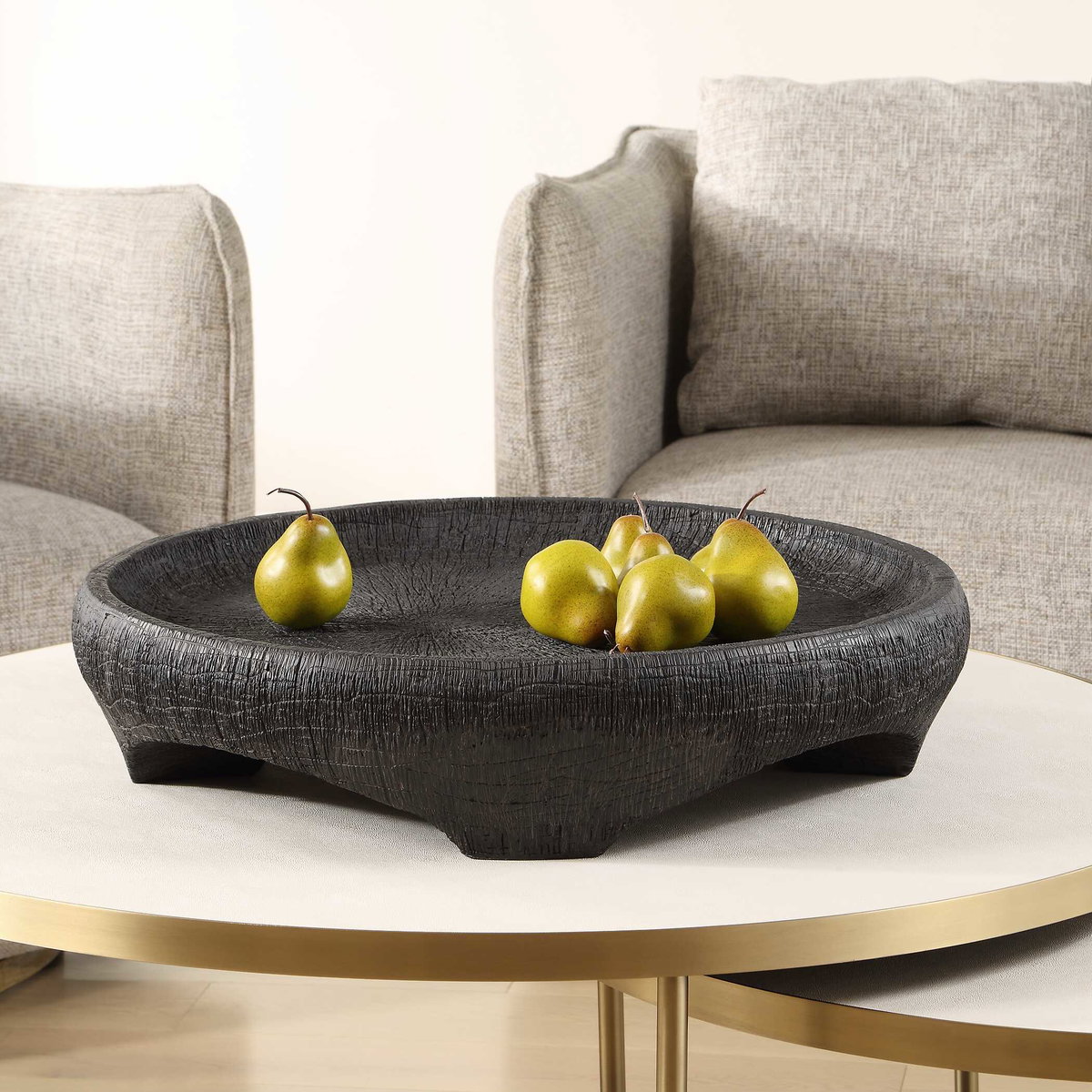 Resonance Indoor-Outdoor Resin Bowl, Decorative Tray by Uttermost, 25" width x 5.5" height x 25" depth View 2