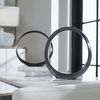 Orbits Black Ring Sculptures Set/2, Decorative by Uttermost, 14.25" width x 14" height x 2" depth thumbnail 7