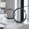 Orbits Black Ring Sculptures Set/2, Figurines & Statue by Uttermost, 14.25" width x 14" height x 2" depth thumbnail 7