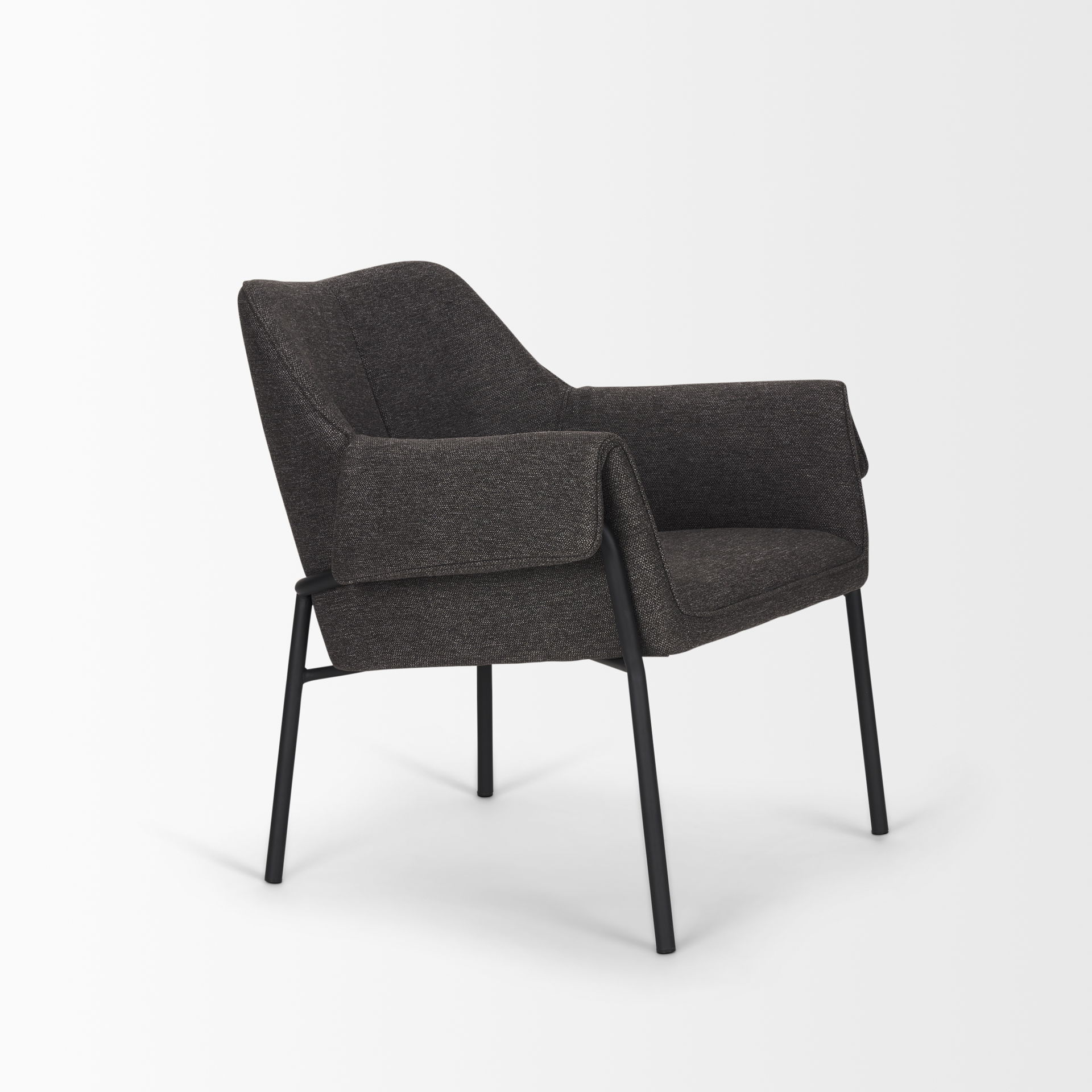 Brently Accent Chair with Gray Fabric & Matte Black Metal Legs large image 