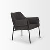 Brently Accent Chair with Gray Fabric & Matte Black Metal Legs thumbnail 5