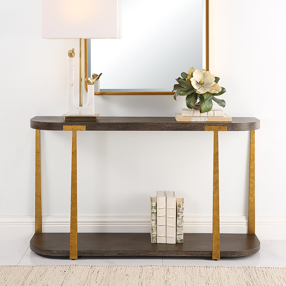Palisade Wood Console Table, by Uttermost, 54" width x 30" height x 14" depth View 2