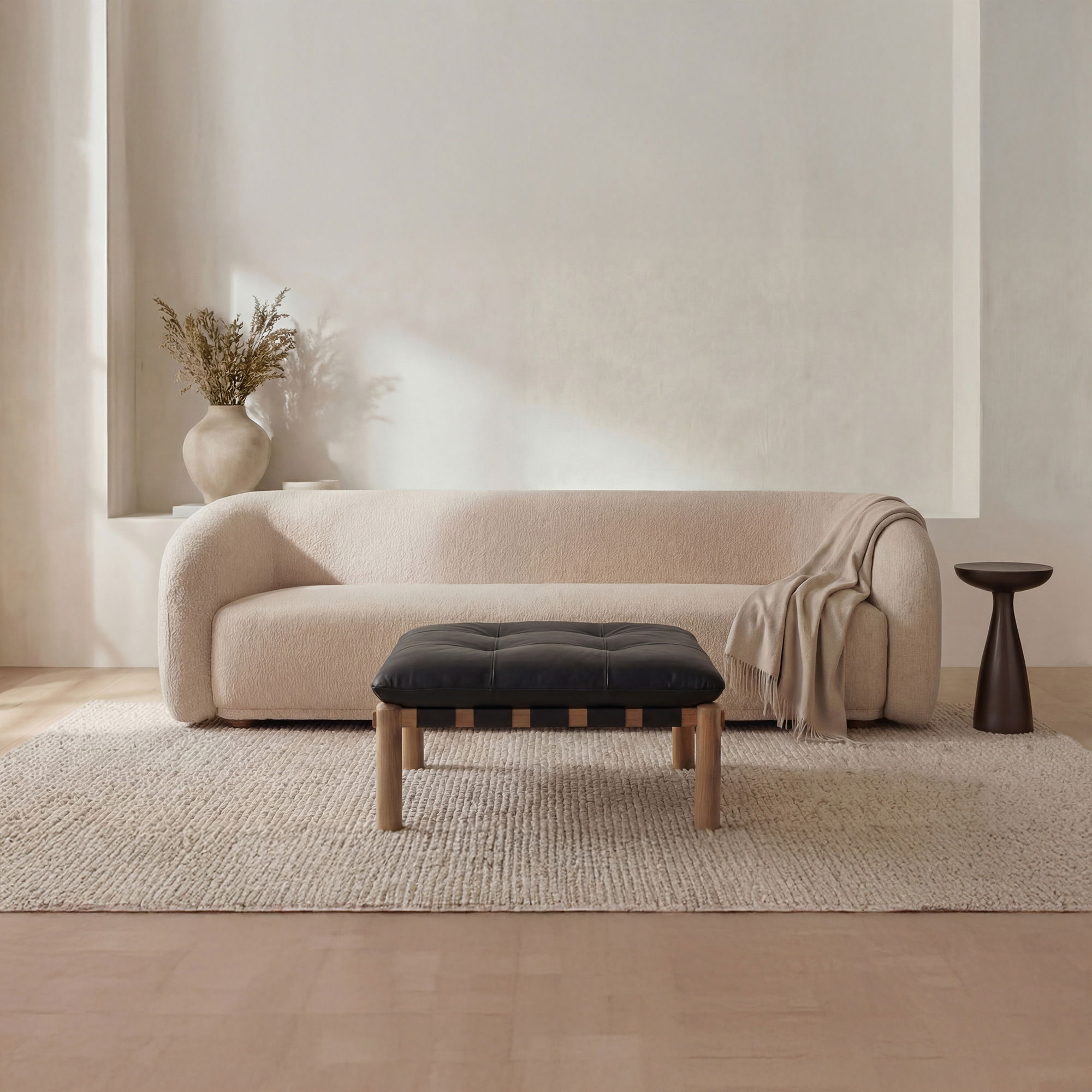 Costello Ottoman Black, by Moe's Home, 37" width x 18" height x 37" depth View 6