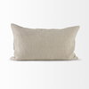 Raquel 13x21 Beige and Black Fabric Plaid Pillow Cover, Decorative Pillow by Mercana, 13" length x 21" width x 0.2" height thumbnail 4
