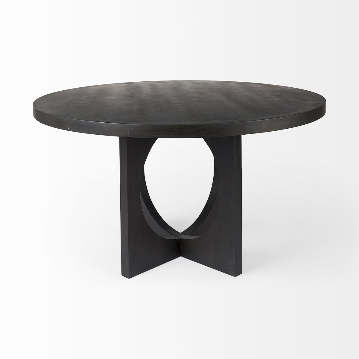 Liesl 54' Round Pedestal Dining Table | Modern | Black Wood | Seats 6, by Mercana, 54" length x 54" width x 30" height View 7