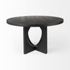 Liesl 54' Round Pedestal Dining Table | Modern | Black Wood | Seats 6, by Mercana, 54" length x 54" width x 30" height thumbnail 7