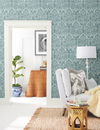 Laurel Damask Teal Wallpaper thumbnail 1