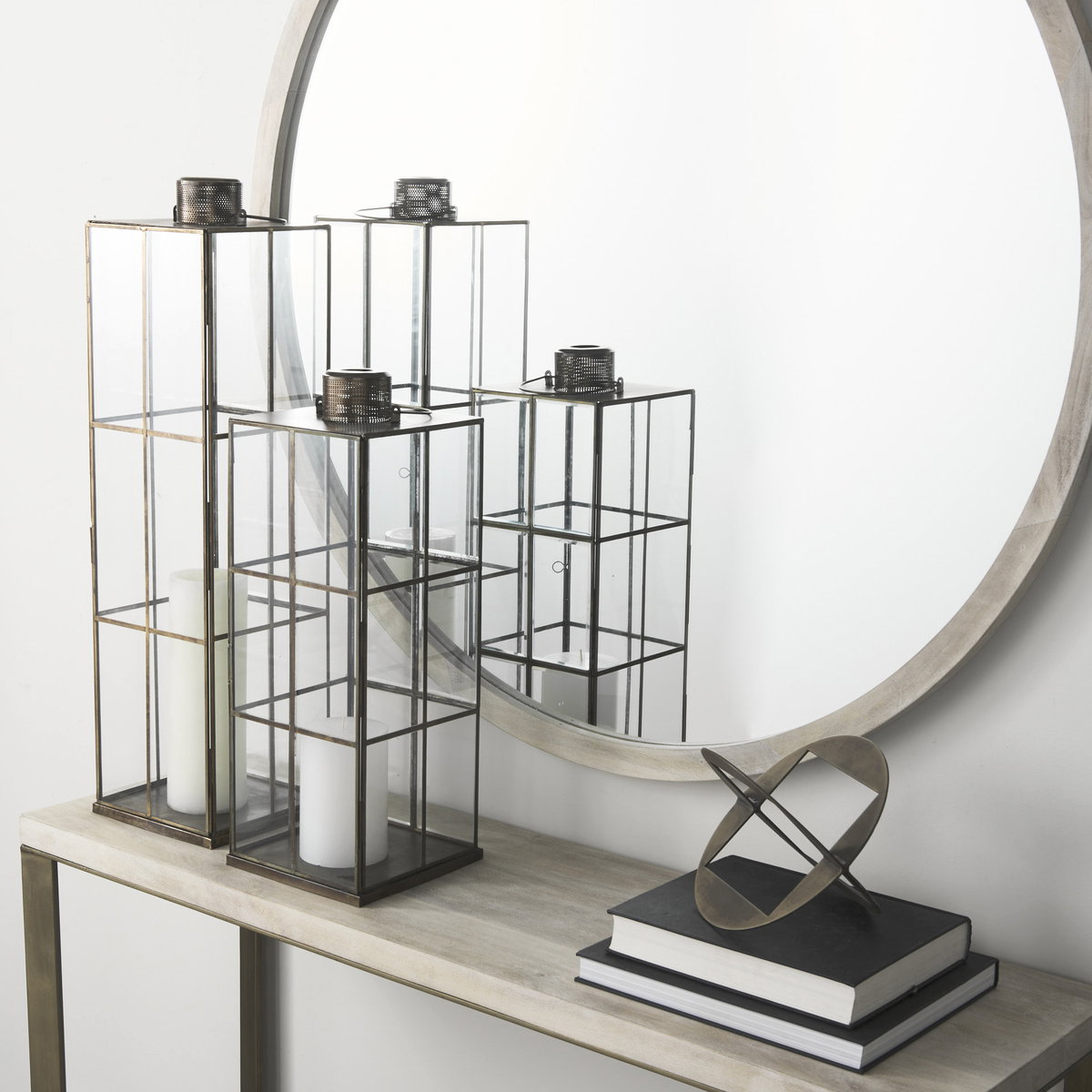 Grimwig (Medium) 8L x 8W x 23H LANTERN with SHEET BASE WITHOUT BEVEL, Lighting by Mercana, 8.27" length x 8.27" width x 22.83" height View 3