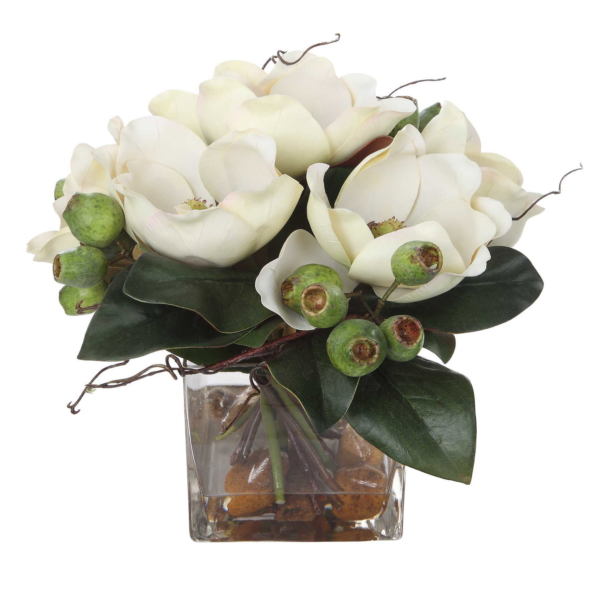 Dobbins Magnolia Bouquet, Artificial Plants & Flower by Uttermost, 15.75" width x 15.75" height x 13.5" depth View 5