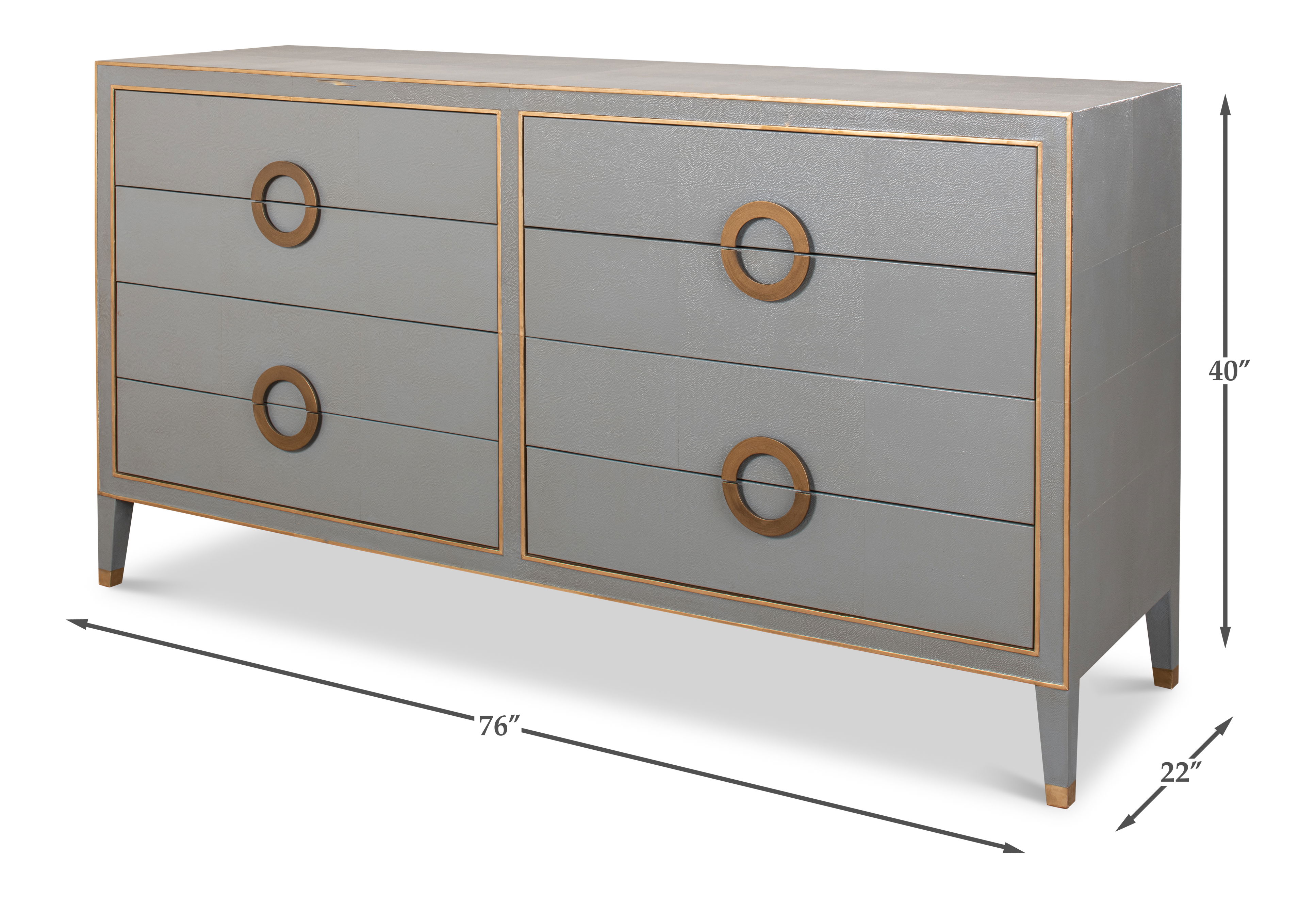Gabriella Chest Of Drawers, Storm Grey, Cabinets & Chest by Sarreid, 76" length x 22" width x 40" height View 10