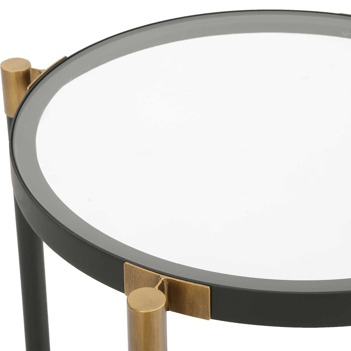 Chadid Round Glass Side Table, Furniture by Uttermost, 21.75" width x 23.75" height x 21.75" depth View 6