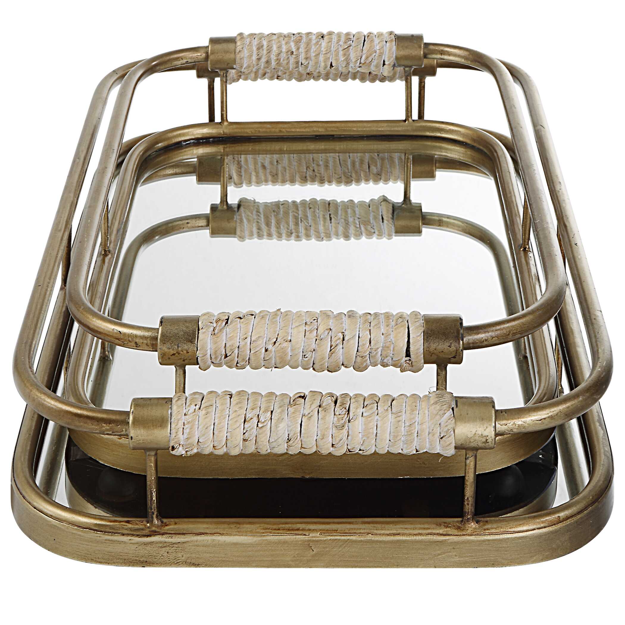 Rosea Brushed Gold Trays Set/2 large image 
