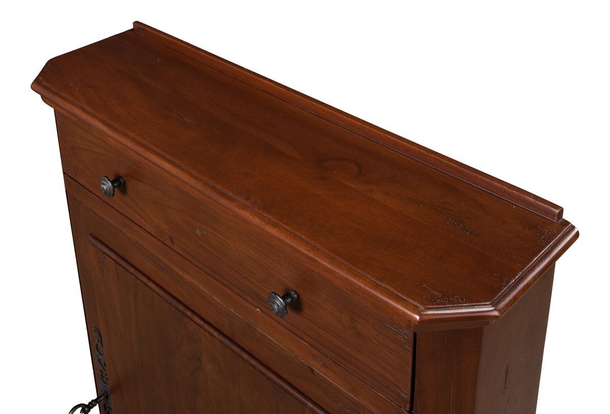 Dante Hall Cabinet  Walnut, by Sarreid, 7" length x 2'2" width x 2'11" height View 9